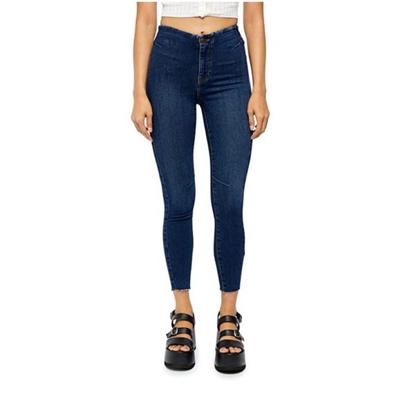 Free‎ People Women's Miles Away High Waist Crop Skinny Jeans Size 26 NWT - Picture 1 of 12